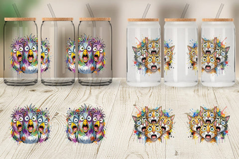 Glass Can Funny Suburban Animal Heatwave Sublimation artnoy 