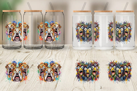 Glass Can Funny Suburban Animal Heatwave Sublimation artnoy 