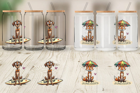 Glass Can Funny Summer Quote Animals Sublimation artnoy 
