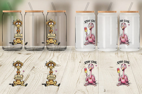 Glass Can Funny Summer Quote Animals Sublimation artnoy 