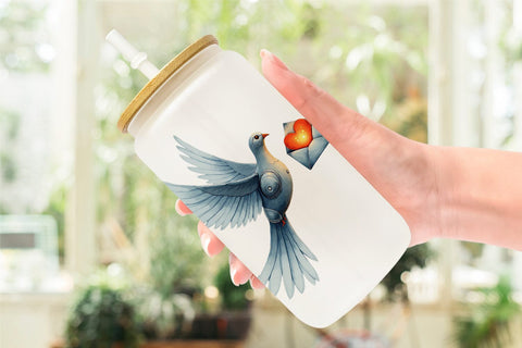 Glass Can Galactic Affection Sci-Fi Love Symbols Sublimation artnoy 