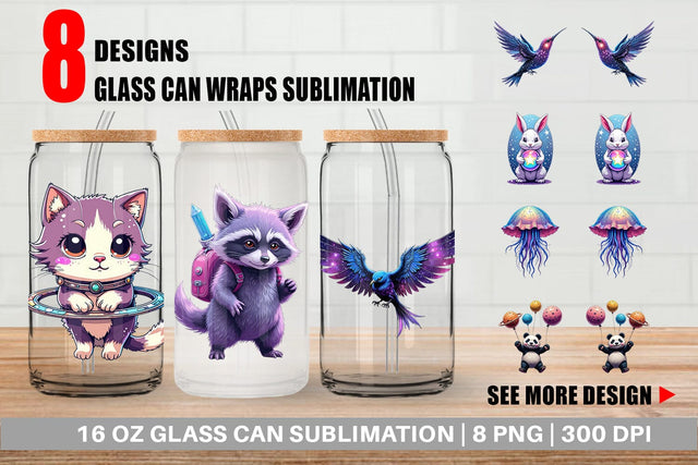Glass Can Galactic Pet Charms Sublimation artnoy 