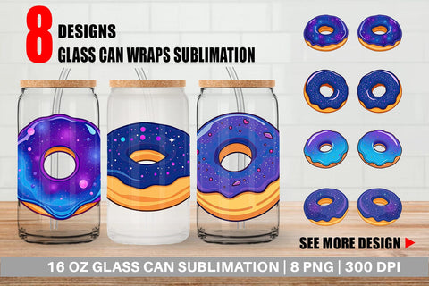 Glass Can Galaxy Donut Sublimation artnoy 
