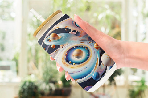 Glass Can Galaxy with Planets Sublimation artnoy 
