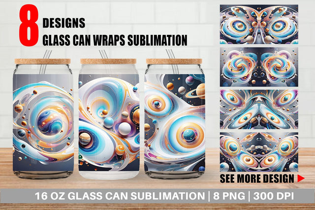 Glass Can Galaxy with Planets Sublimation artnoy 