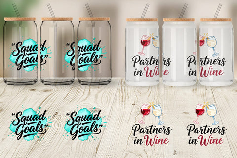 Glass Can Galentine's Day Watercolor Quotes Sublimation artnoy 