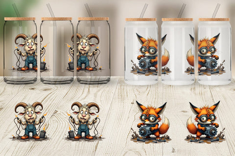 Glass Can Garage Chaos Critter Sublimation artnoy 