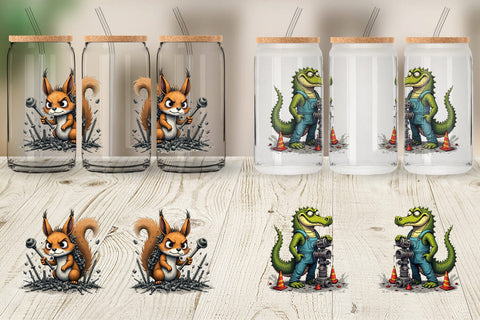 Glass Can Garage Chaos Critter Sublimation artnoy 