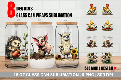 Glass Can Garden Grumps Sublimation artnoy 