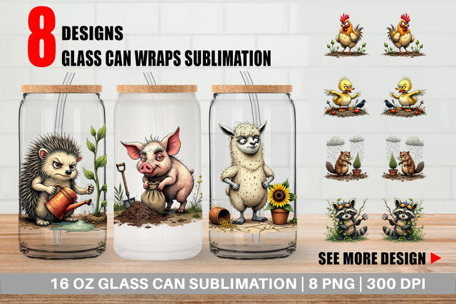 Glass Can Garden Grumps Sublimation artnoy 