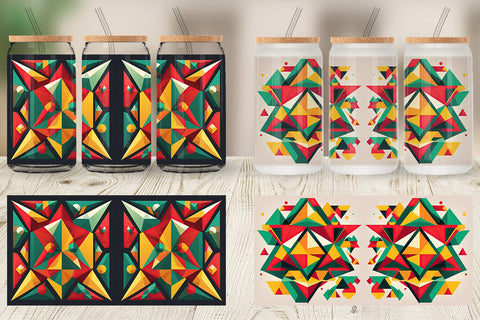 Glass Can Geometric Shapes Sublimation artnoy 