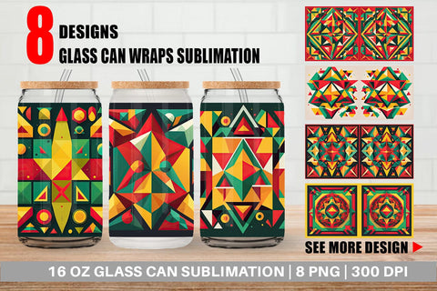 Glass Can Geometric Shapes Sublimation artnoy 