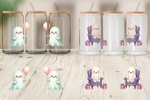 Glass Can Ghost Baby Shower Sublimation artnoy 