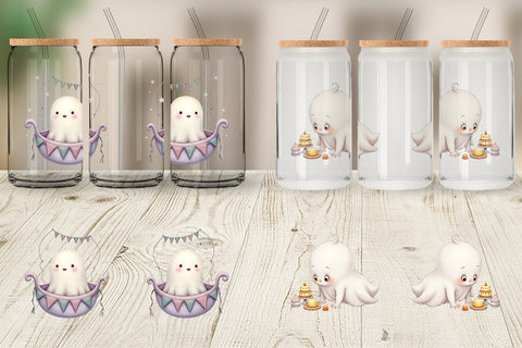 Glass Can Ghost Baby Shower Sublimation artnoy 