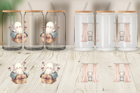 Glass Can Ghost Baby Shower Sublimation artnoy 
