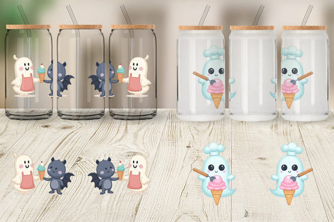 Glass Can Ghost Ice Cream Sublimation artnoy 