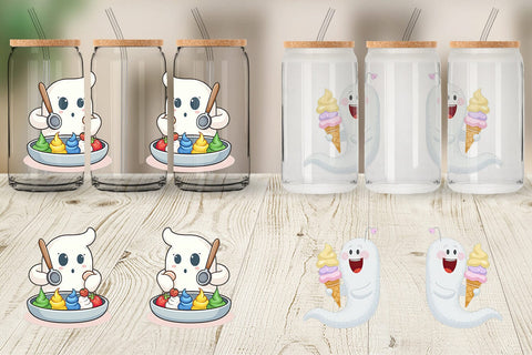 Glass Can Ghost Ice Cream Sublimation artnoy 