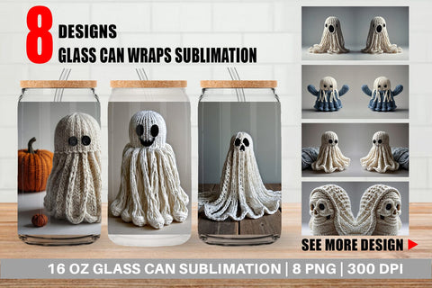 Glass Can Ghost Knitted Sublimation artnoy 