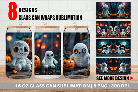 Glass Can Ghost Knitted Sublimation artnoy 