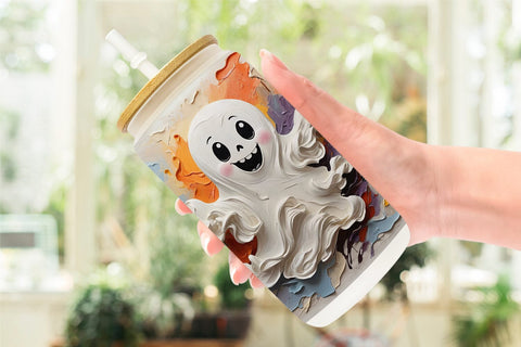 Glass Can Ghost Painting Sublimation artnoy 