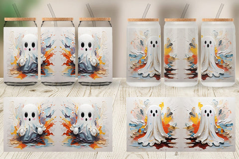 Glass Can Ghost Painting Sublimation artnoy 