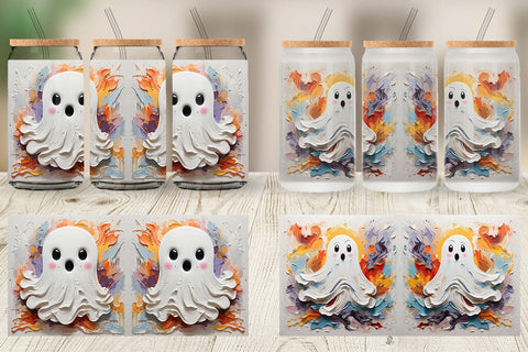 Glass Can Ghost Painting Sublimation artnoy 
