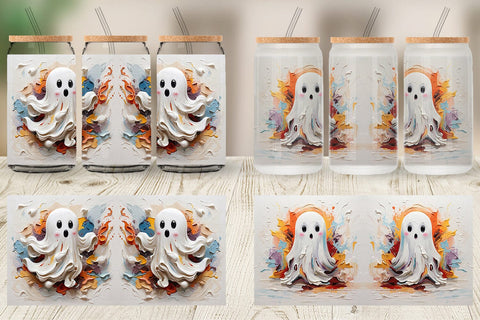 Glass Can Ghost Painting Sublimation artnoy 