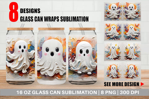 Glass Can Ghost Painting Sublimation artnoy 