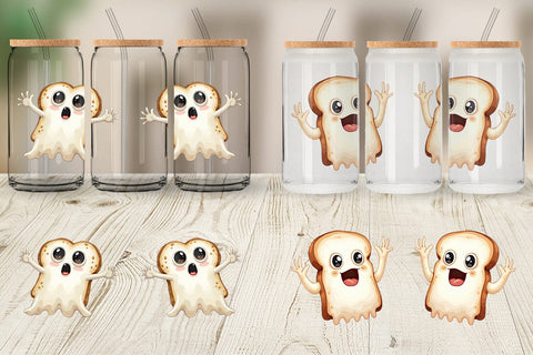Glass Can Ghost Toast Sublimation artnoy 