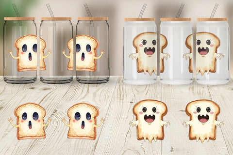 Glass Can Ghost Toast Sublimation artnoy 