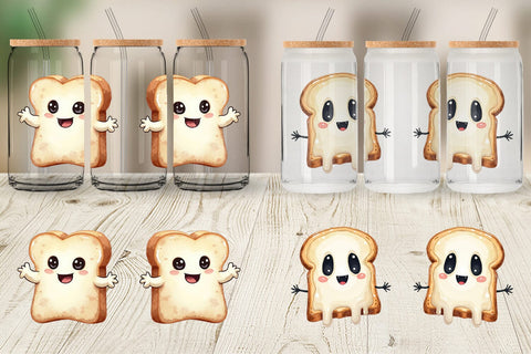 Glass Can Ghost Toast Sublimation artnoy 