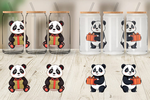 Glass Can Gift Panda Sublimation artnoy 