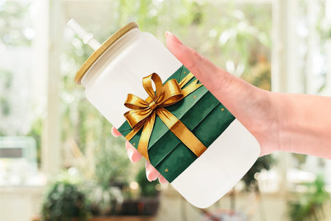 Glass Can Gilded Age Christmas Mail & Parcel Watercolor Art Sublimation artnoy 