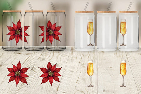 Glass Can Gilded Evergreen Sublimation artnoy 