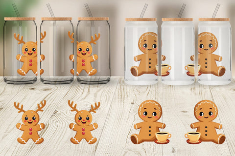 Glass Can Gingerbread Christmas Joy Sublimation artnoy 
