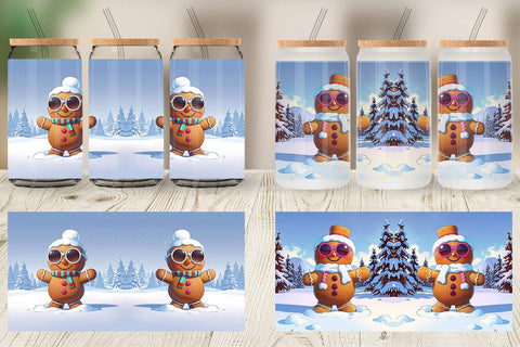 Glass Can Gingerbread Christmas Sublimation artnoy 