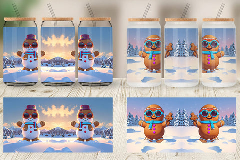Glass Can Gingerbread Christmas Sublimation artnoy 