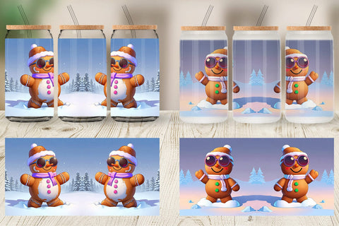 Glass Can Gingerbread Christmas Sublimation artnoy 