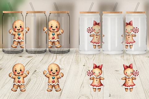 Glass Can Gingerbread Joy Sublimation artnoy 