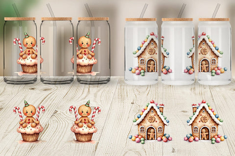 Glass Can Gingerbread Joy Sublimation artnoy 
