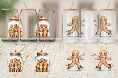 Glass Can Gingerbread Joy Sublimation artnoy 
