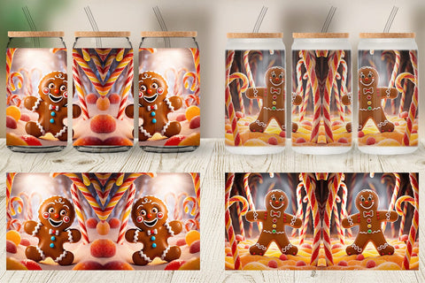 Glass Can Gingerbread Man Sublimation artnoy 