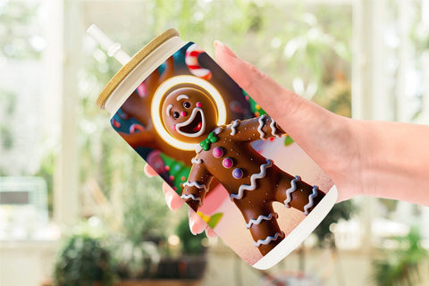 Glass Can Gingerbread Man Sublimation artnoy 