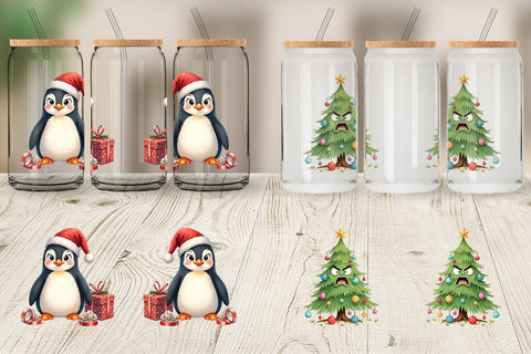 Glass Can Glaring Christmas Crew Sublimation artnoy 