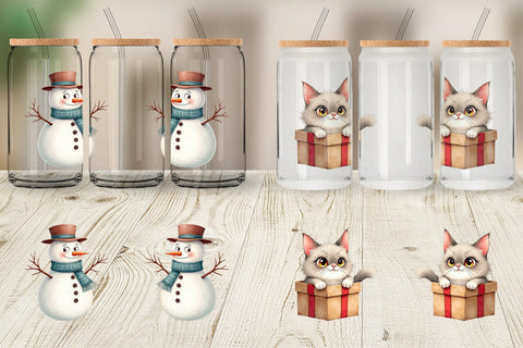 Glass Can Glaring Christmas Crew Sublimation artnoy 