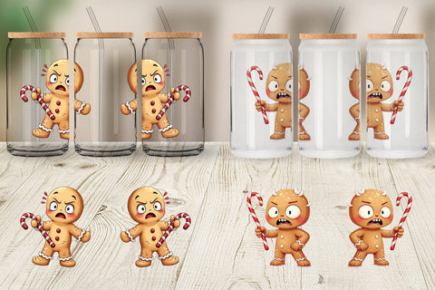 Glass Can Glaring Gingerbread Man Sublimation artnoy 