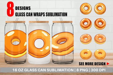 Glass Can Glazed Donut Sublimation artnoy 