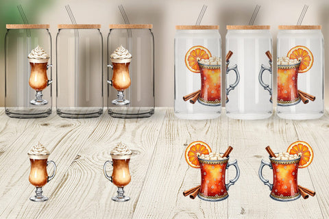 Glass Can Global Winter Warmers Watercolor Sublimation artnoy 