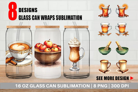 Glass Can Global Winter Warmers Watercolor Sublimation artnoy 