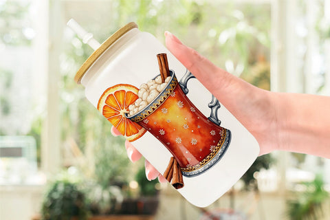 Glass Can Global Winter Warmers Watercolor Sublimation artnoy 